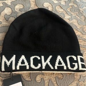 $75! Mackage Women’s Kiko Logo Beanie Black & White. One Size. FREE SHIPPING!